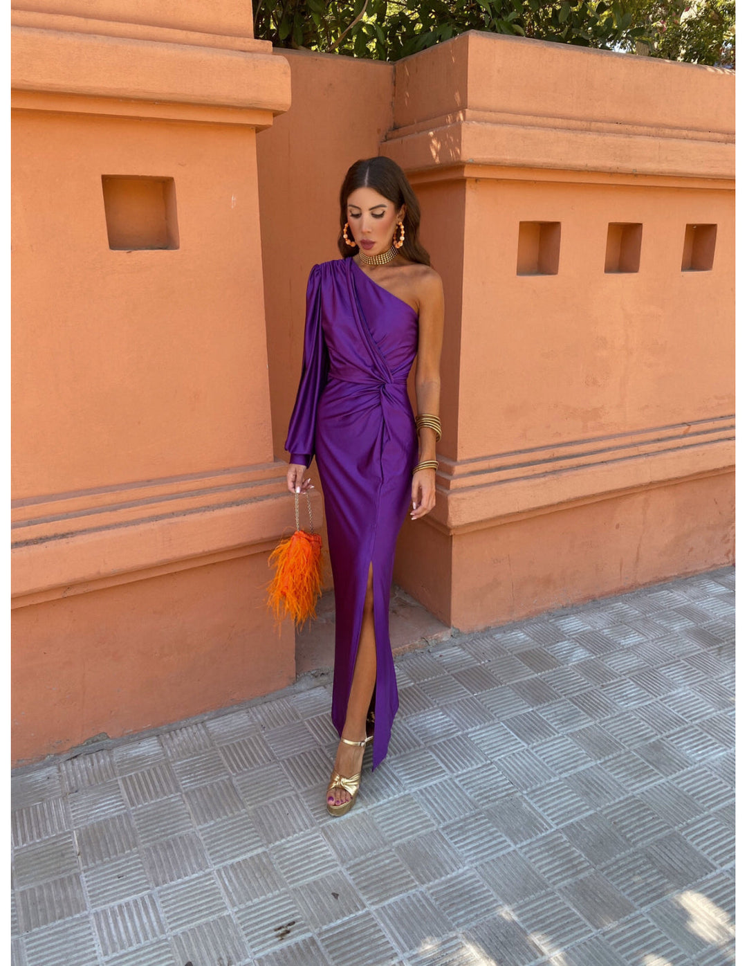 Vestido Elegante de Un Hombro